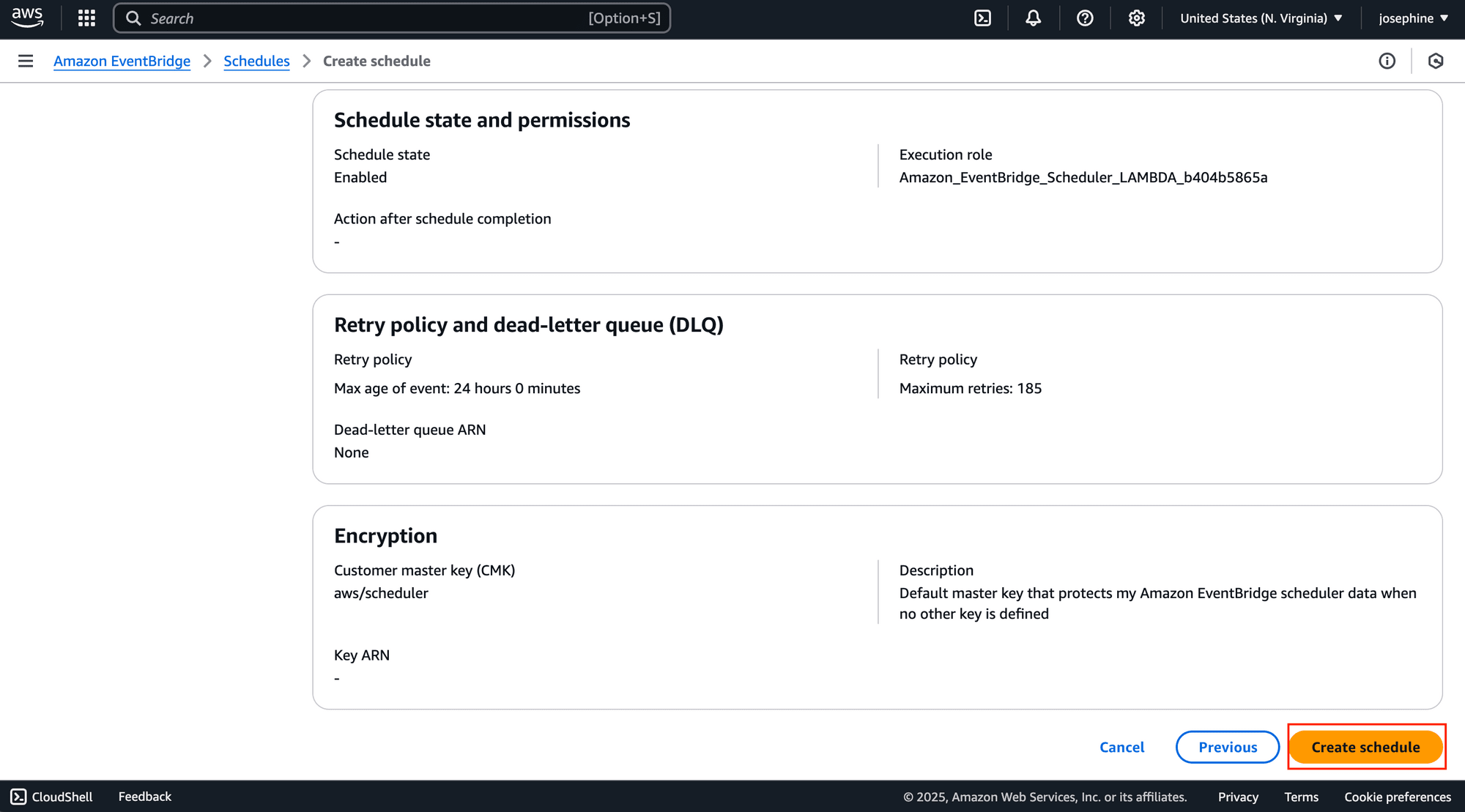 Configuring an EventBridge Schedule - create schedule.png